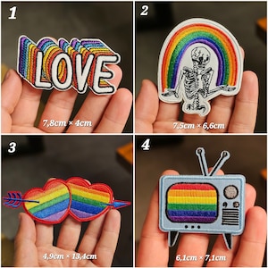 Flicken zum Aufbügeln Bügelflicken Aufbügler Homosexuelle Patches Verschidene Modell Stoff Aufbügelflicken Bild 2