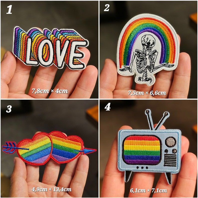 Flicken zum Aufbügeln Bügelflicken Aufbügler Homosexuelle Patches Verschidene Modell Stoff Aufbügelflicken Bild 2