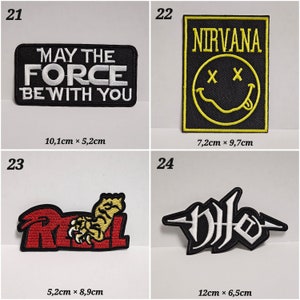 Flicken zum Aufbügeln Bügelflicken Aufbügler Rock Patches Verschidene Modell Stoff Aufbügelflicken rock metal bands Bild 7