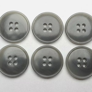 6 Stück Knopf Knöpfe 20mm 2cm Kunststoff Verschiedene Farben Hohe Qualität MADE IN DEUTSCHLAND Grau, Dunkelgrau 490