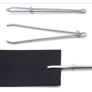 Paquete de 1-3 enhebradores elásticos Agujas de arrastre de 80 mm para pasadores de cordón elásticos
