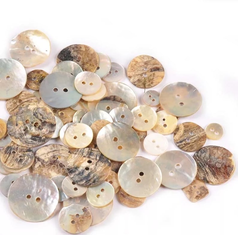 6-10 Stück Sarongschnalle Sarong Perlmuttknöpfe Knopf Muschel Shell Knopf 100% aus Echt Perlmutt knöpfe 13,15,18,20,23,25mm Hohe Qualität Bild 3