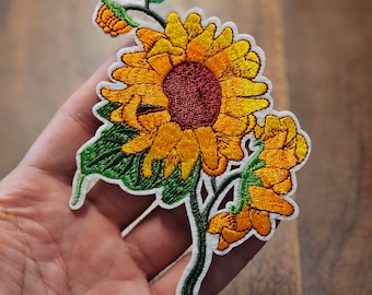 Iron-on patches, iron-on patches, children's sunflower patches, fabric iron-on patches