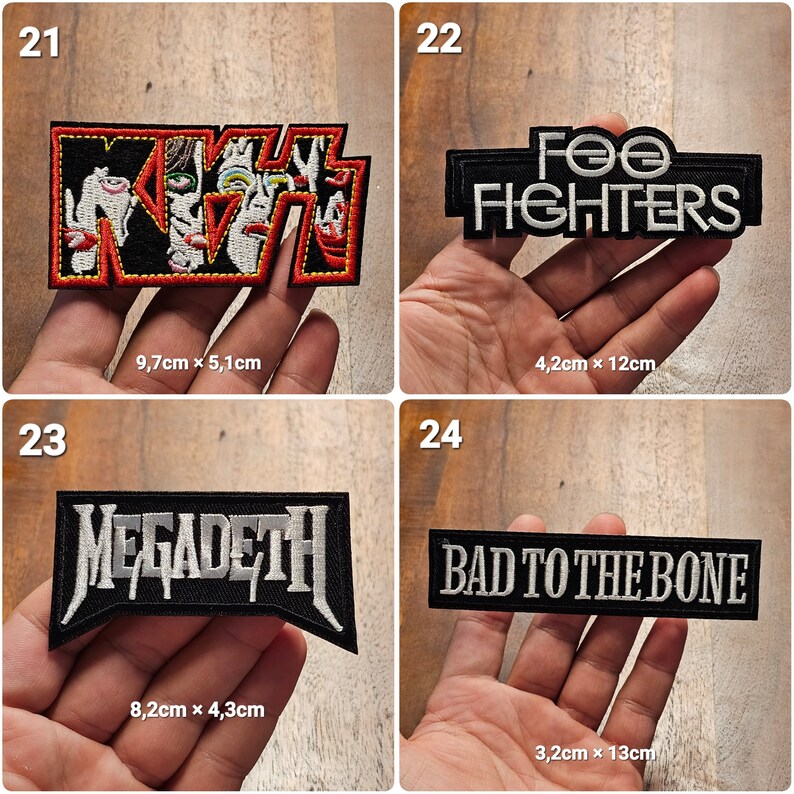 Flicken zum Aufbügeln Bügelflicken Aufbügler Rock Patches Verschidene Modell Stoff Aufbügelflicken rock metal bands Bild 7