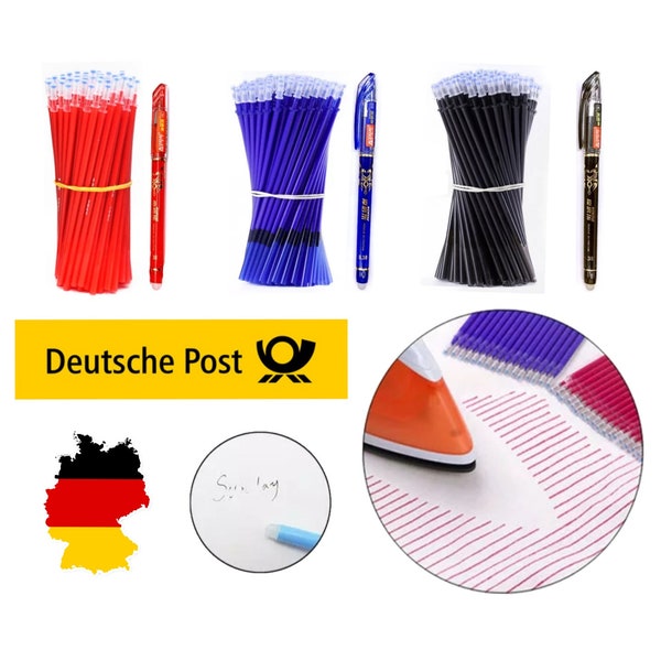 25 Stück radierbare Kugelschreiber Set Clip Kuli Gel Schreiber Eraser Löschbar