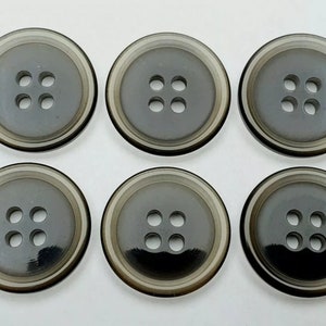 6 Stück Knopf Knöpfe 20mm 2cm Kunststoff Verschiedene Farben Hohe Qualität MADE IN DEUTSCHLAND Dunkelbraun (k28)