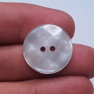 6 Stück Knopf Knöpfe 20mm, 2cm Kunststoff Perlmuttknöpfe Farbe Silber Weiß Hohe Qualität MADE IN DEUTSCHLAND Bild 3
