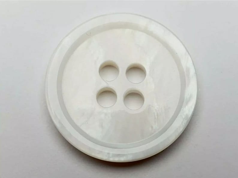 6 Stück Knöpfe Knopf 100% aus Echt Perlmutt knöpfe Weiß 15 18 22mm 1,5 1,8 2,2 cm Hohe Qualität Bild 8