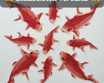 Iron-on patches, iron-on patches, children's fish 3D patches, fabric iron-on patches