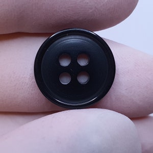 6-12 pieces button buttons 15 mm 1.5 cm plastic color black high quality MADE IN GERMANY