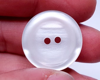 Pack of 6 buttons mother of pearl 18 mm, 20 mm, 23 mm 1.8 cm, 2 cm, 2.3 cm plastic color beige + white High quality MADE IN GERMANY