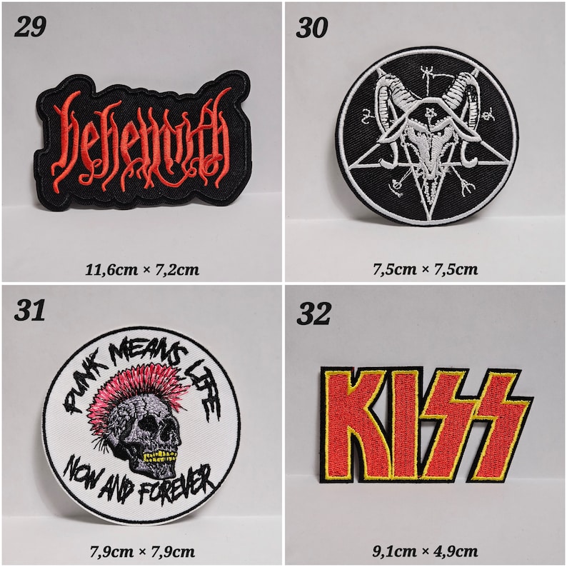 Flicken zum Aufbügeln Bügelflicken Aufbügler Rock Patches Verschidene Modell Stoff Aufbügelflicken rock metal bands Bild 9