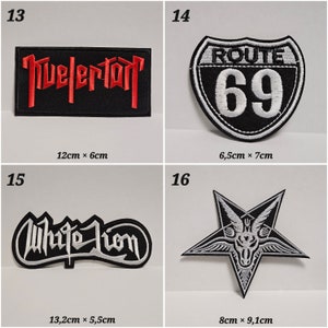 Flicken zum Aufbügeln Bügelflicken Aufbügler Rock Patches Verschidene Modell Stoff Aufbügelflicken rock metal bands zdjęcie 5