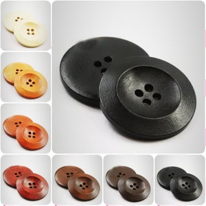 Set van 6 houten knoppen knopkleur bruin donkerbruin koffiebruin zwart maat 10, 15, 18, 20, 23, 25, houten knoppen van hoge kwaliteit afbeelding 1