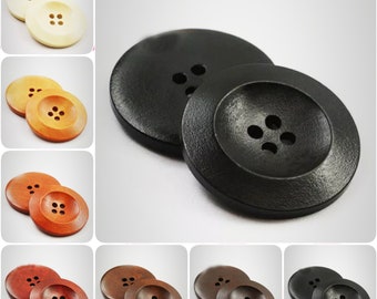 Lot de 6 boutons en bois couleur des boutons marron marron foncé marron café noir taille 10, 15, 18, 20, 23, 25, boutons en bois de haute qualité