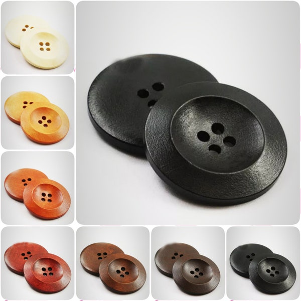 Lot de 6 boutons en bois couleur des boutons marron marron foncé marron café noir taille 10, 15, 18, 20, 23, 25, boutons en bois de haute qualité