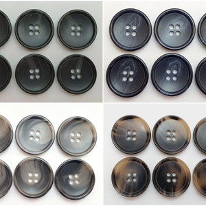 6 pieces button buttons 15 mm, 20 mm 1.5 cm 2 cm plastic Different colors High quality MADE IN GERMANY