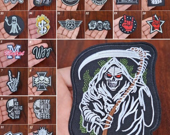 Iron-on patches, iron-on patches, biker patches, various models of fabric iron-on patches