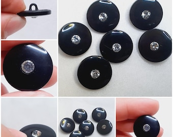 6 Shank Buttons Plastic 15mm 20mm 1.5cm 2cm Black button High quality