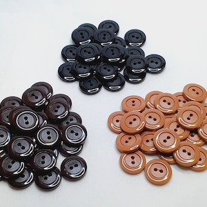 6-12 pieces button buttons 18 mm, 1.8 cm plastic colors dark grey dark brown black high quality MADE IN GERMANY