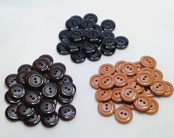 6-12 pieces button buttons 18 mm, 1.8 cm Plastic Colors Dark gray Dark brown Black High quality MADE IN GERMANY