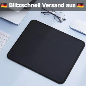 Podkładka pod mysz Czarna Podkładka pod mysz 25 × 20 cm Elegancka Antypoślizgowa Prostokąt Wysoka Jakość