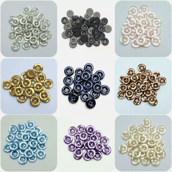 10 pièces bouton boutons nacre 8 mm 10 mm 1 cm 0,8 cm plastique Haute qualité MADE IN GERMANY