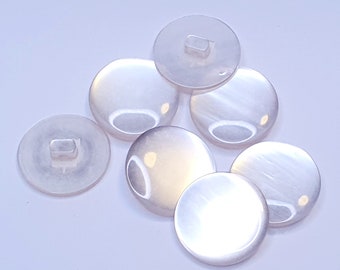 6 pièces bouton boutons bouton à queue boutons nacrés 20 mm 2 cm plastique couleur blanc + beige haute qualité MADE IN GERMANY