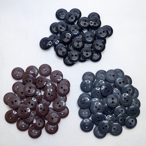 6-12 pieces button buttons 15 mm, 1.5 cm plastic colors dark grey dark brown black high quality MADE IN GERMANY