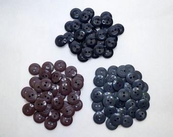 6-12 pieces button buttons 15 mm, 1.5 cm Plastic Colors Dark gray Dark brown Black High quality MADE IN GERMANY