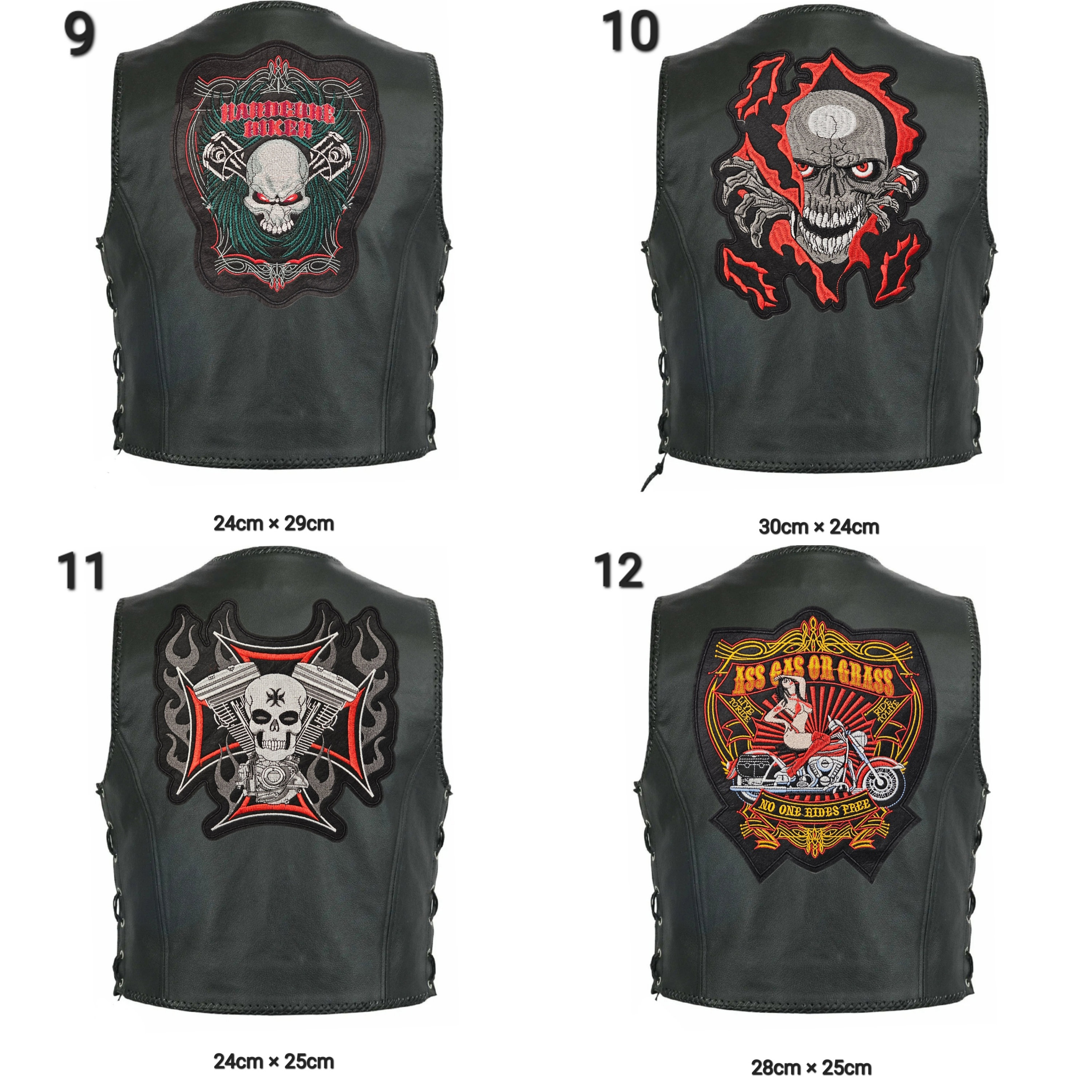 Rot Chopper Motorrad Bestickt Eisen/Sew On Patch Fire Flames Jacke Badge