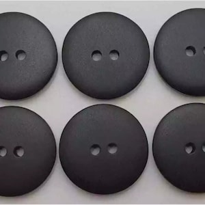 ボタン6個パック 20mm、15mm、1.5cm、2cm プラスチックカラー マットブラック 高品質 ドイツ製