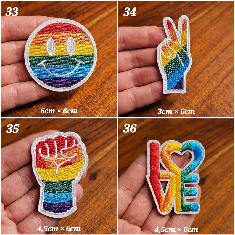 Flicken zum Aufbügeln Bügelflicken Aufbügler Homosexuelle Patches Verschidene Modell Stoff Aufbügelflicken Bild 10