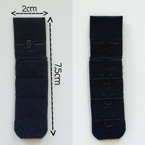 Extension de soutien-gorge Extension Crochet Fermeture 3cm 7cm 1 crochet 3 rangées d'extension de soutien-gorge Noir