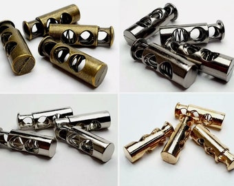 Tope de cordón, 2 agujeros, metal, para cordones de 4 mm, cordones de zapatos, alta calidad, varios colores