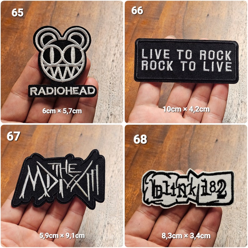 Flicken zum Aufbügeln Bügelflicken Aufbügler Rock Patches Verschidene Modell Stoff Aufbügelflicken rock metal bands Bild 9