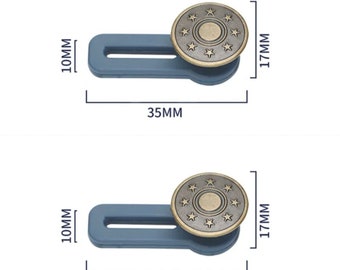Estensione per pantaloni, 2 pezzi, con bottoni, per jeans, per gravidanza, per jeans, gonne, pantaloni premaman