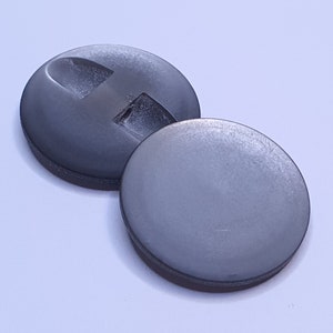 Pack de 6 botones botones de caña 18 mm 1,8 cm plástico color gris mate + gris oscuro alta calidad FABRICADO EN ALEMANIA