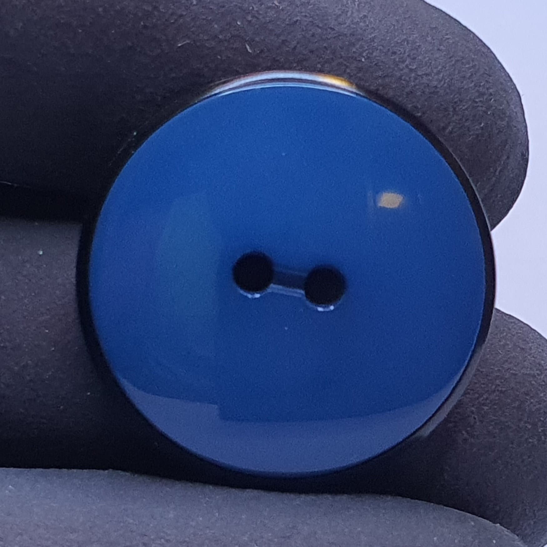 Lot De 6 Boutons Ovales En Plastique Bleu Foncé - Dimensions 24 X 35 Mm - Pour Vêtements Ou Déco