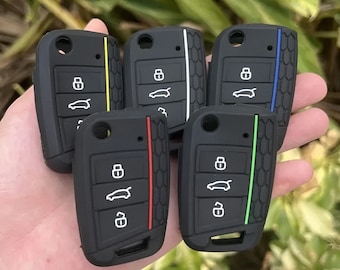 Sleutelhoes geschikt voor VW Passat B8 Arteon Skoda Superb Keyless lederen design