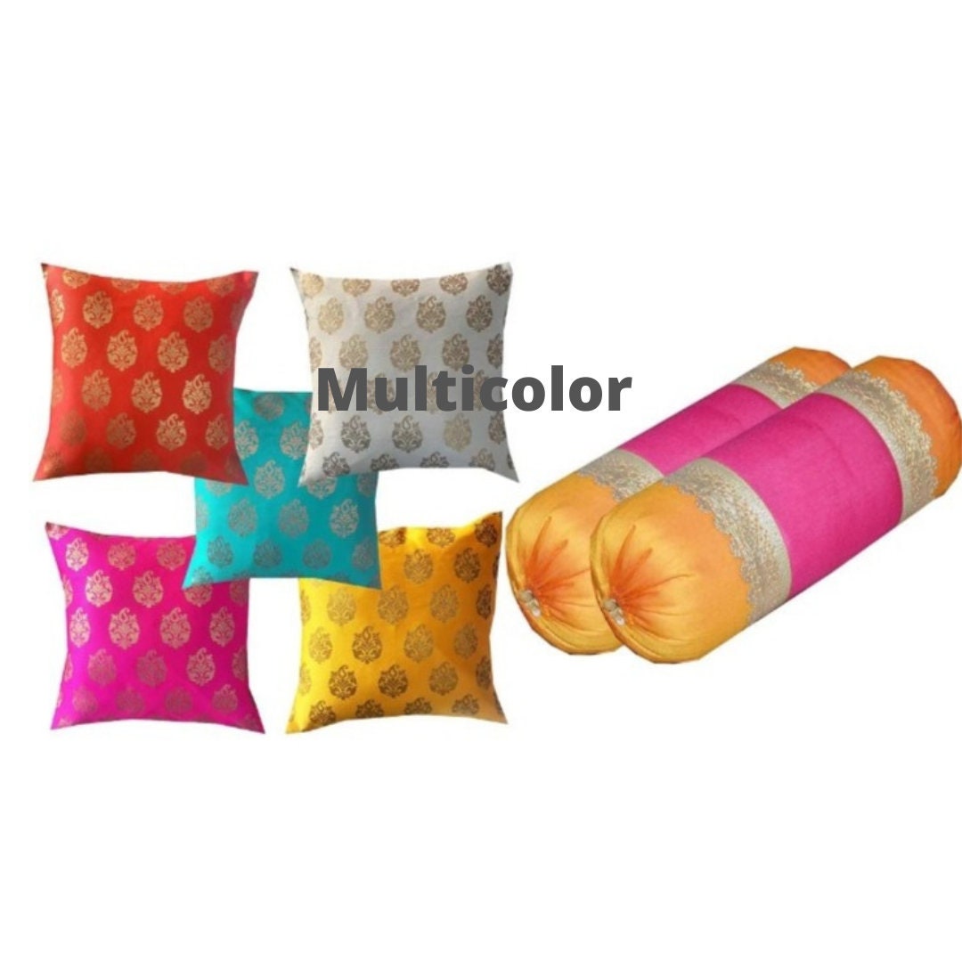 Pack of 7 Pcs Cushion Cover Indian Cushion Cover Indian Etsy