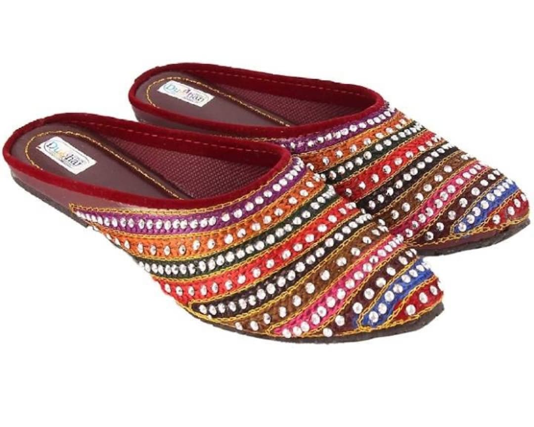 Jaipuri Jutti Women's Slipper Rajasthani Work Footwear Etsy