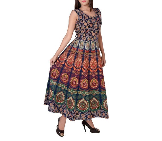 Rajasthani Jaipuri Vintage Maxi Dress Multi Color Dress | Etsy
