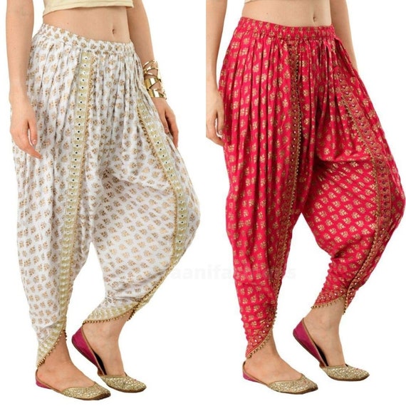 Super soft wide puffy Indian pants with elastic waist