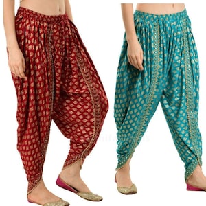 Women's Rayon Dhoti Harem Pants, Indian Women's Palazzo, Indian Women Pants, Rayon Printed Palazzo, Multi Color Palazzo Pants, Rayon Trouser