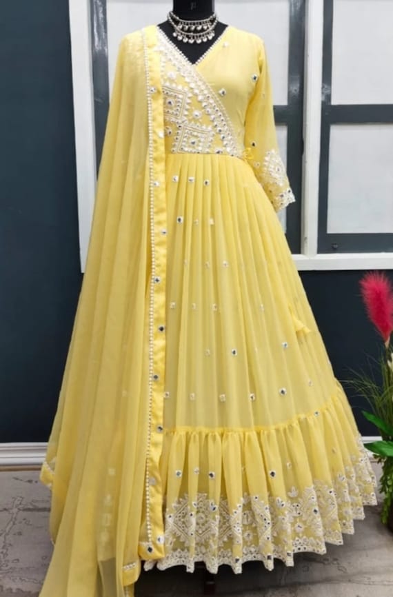 Yellow ethnic sale gown