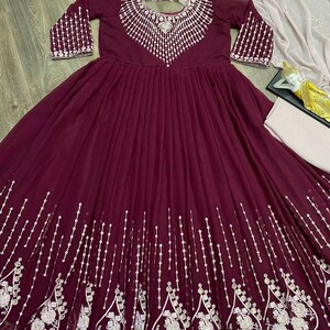 Fox Georgette Embroidery Anarkali Gown Anarkali Suit Indian - Etsy