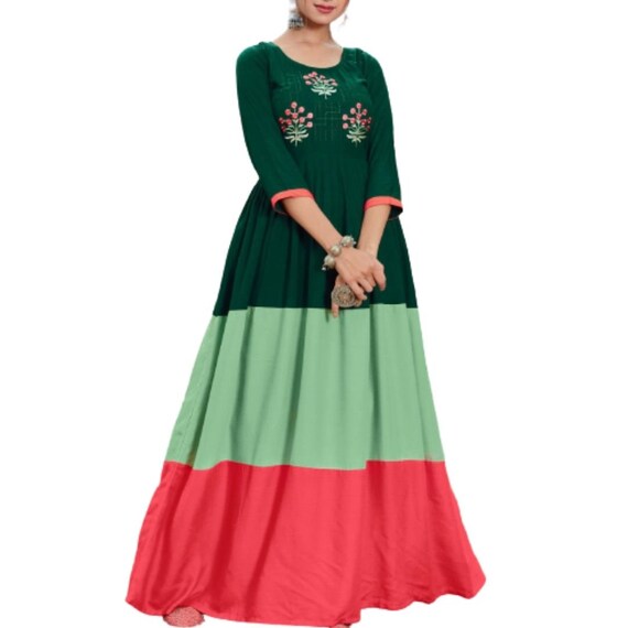 Party Wear Designer Kurti Long Layered 
