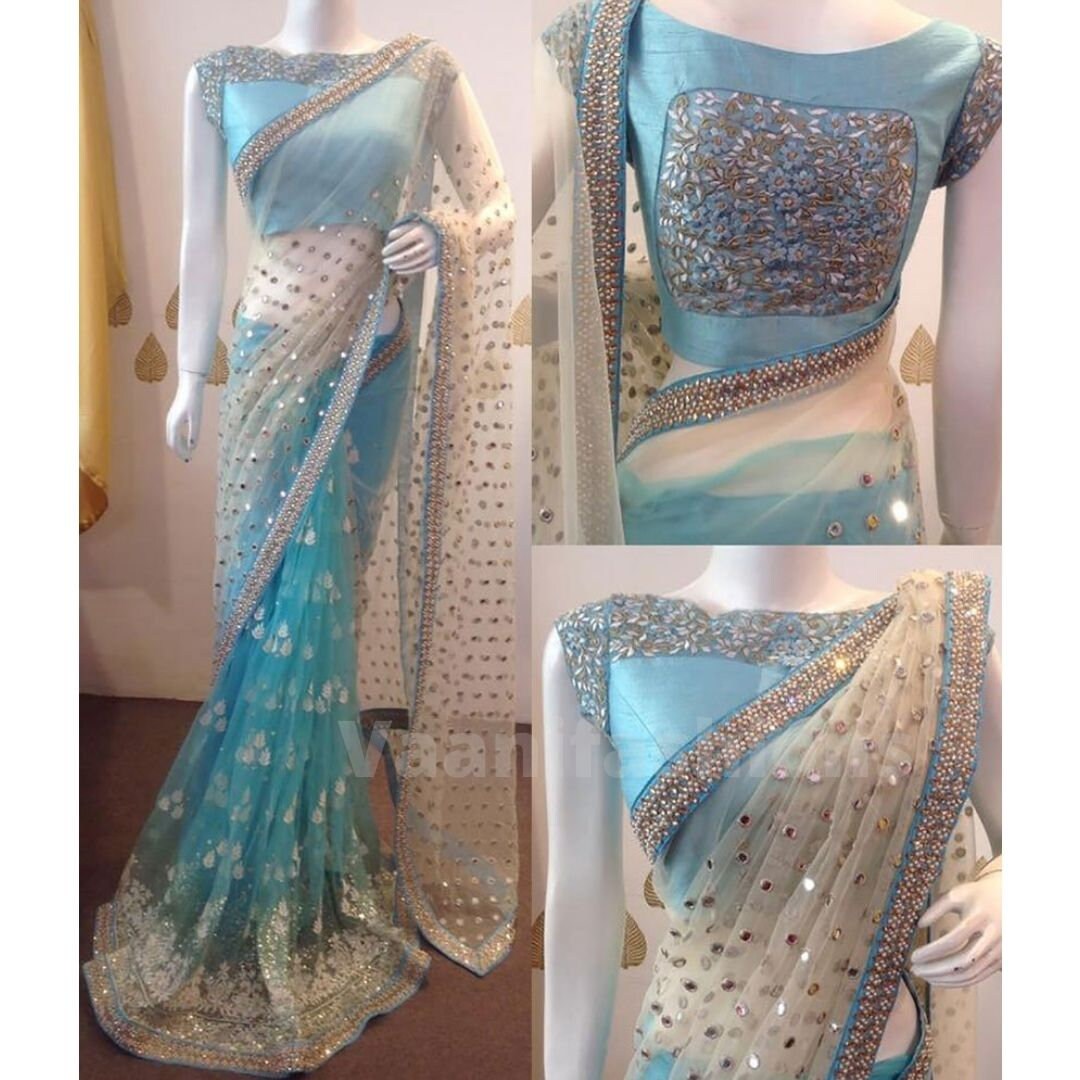 latest net saree designs