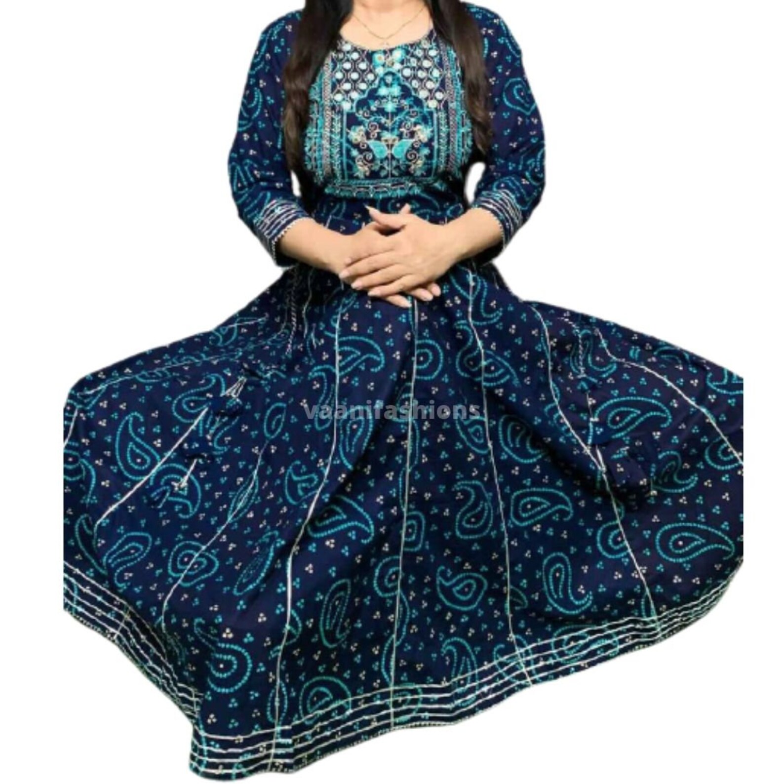 Indian Bandhej Kurti Heavy Rayon Full Flared Kurti | Etsy